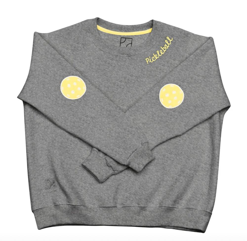 CourtLife Tennis Pickleball Patches Crewneck Sweatshirt XS Small